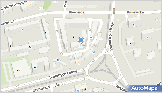 Kraków, Osiedle Bohaterów Września, 1a, mapa Krakowa