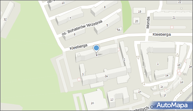 Kraków, Osiedle Bohaterów Września, 4, mapa Krakowa