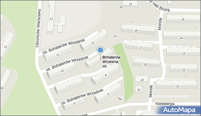 Kraków, Osiedle Bohaterów Września, 9, mapa Krakowa