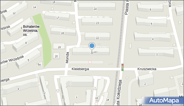 Kraków, Osiedle Bohaterów Września, 21, mapa Krakowa