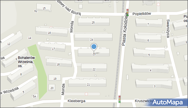 Kraków, Osiedle Bohaterów Września, 23, mapa Krakowa