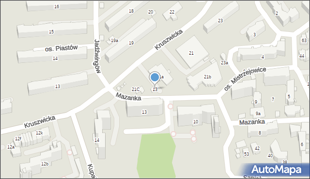 Kraków, Osiedle Mistrzejowice Nowe, 13, mapa Krakowa