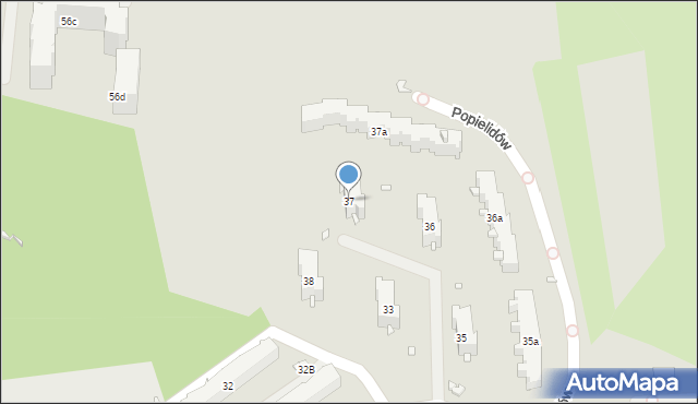 Kraków, Osiedle Piastów, 37, mapa Krakowa