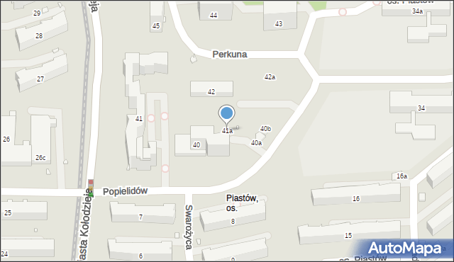 Kraków, Osiedle Piastów, 41a, mapa Krakowa