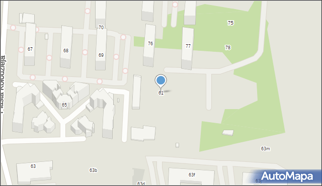 Kraków, Osiedle Piastów, 61, mapa Krakowa