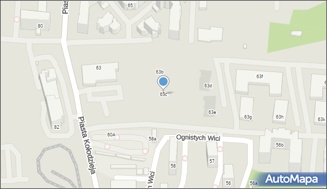 Kraków, Osiedle Piastów, 63c, mapa Krakowa