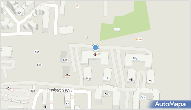 Kraków, Osiedle Piastów, 63f, mapa Krakowa