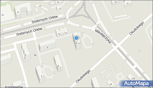 Kraków, Osiedle Kombatantów, 7, mapa Krakowa