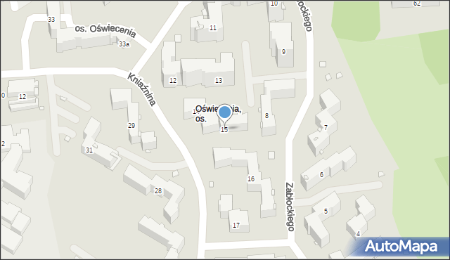 Kraków, Osiedle Oświecenia, 15, mapa Krakowa