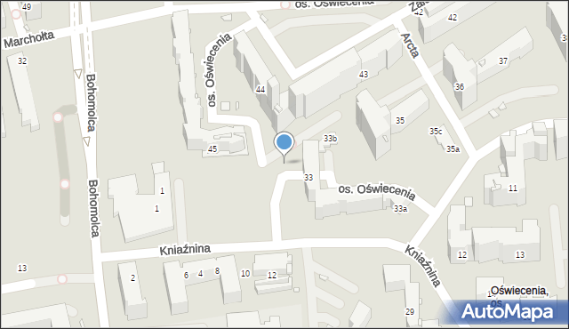 Kraków, Osiedle Oświecenia, 33d, mapa Krakowa