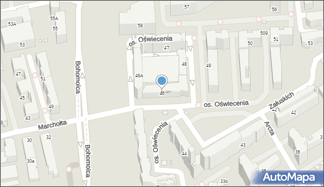 Kraków, Osiedle Oświecenia, 46, mapa Krakowa