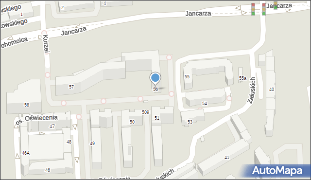 Kraków, Osiedle Oświecenia, 56, mapa Krakowa