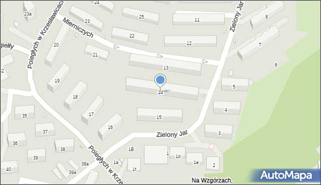 Kraków, Osiedle na Stoku, 14, mapa Krakowa