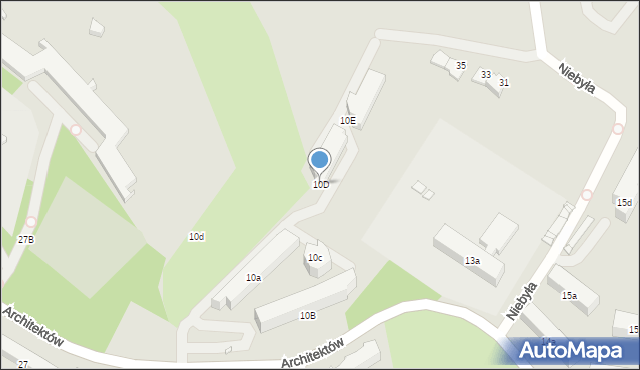 Kraków, Osiedle na Stoku, 10D, mapa Krakowa