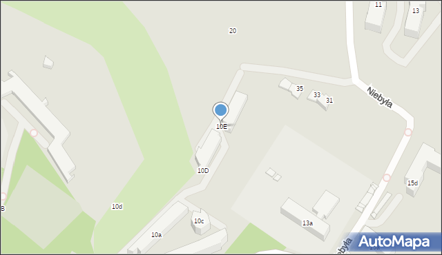 Kraków, Osiedle na Stoku, 10E, mapa Krakowa