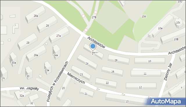 Kraków, Osiedle na Stoku, 27, mapa Krakowa