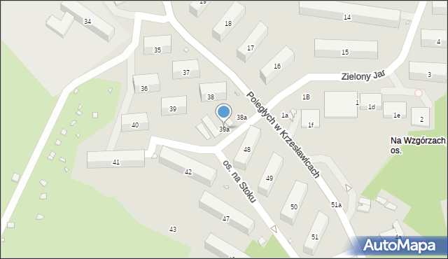 Kraków, Osiedle na Stoku, 39a, mapa Krakowa