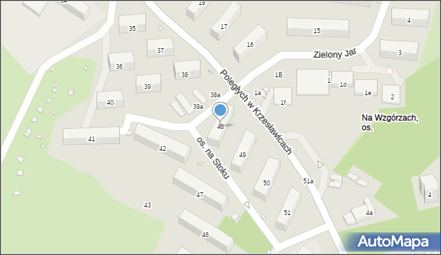 Kraków, Osiedle na Stoku, 48, mapa Krakowa