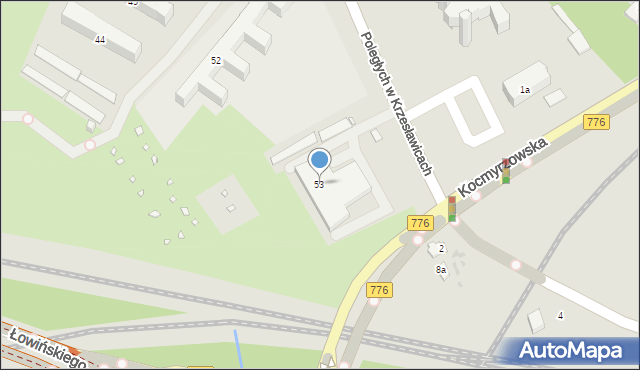 Kraków, Osiedle na Stoku, 53, mapa Krakowa