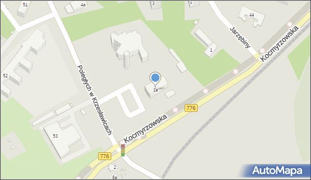 Kraków, Osiedle na Wzgórzach, 1a, mapa Krakowa