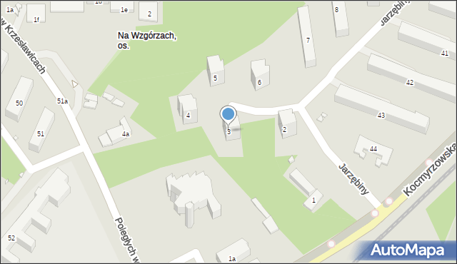 Kraków, Osiedle na Wzgórzach, 3, mapa Krakowa