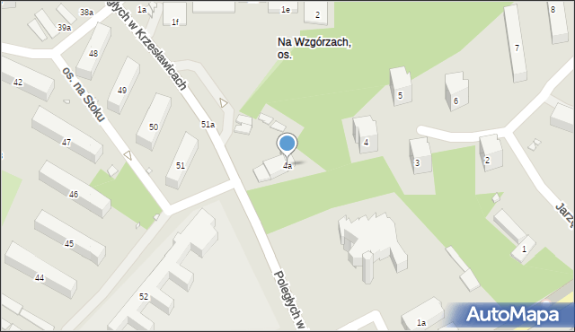 Kraków, Osiedle na Wzgórzach, 4a, mapa Krakowa