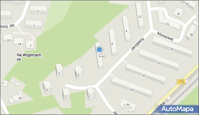 Kraków, Osiedle na Wzgórzach, 7, mapa Krakowa