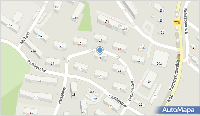 Kraków, Osiedle na Wzgórzach, 26, mapa Krakowa