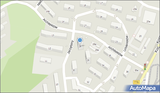 Kraków, Osiedle na Wzgórzach, 28, mapa Krakowa