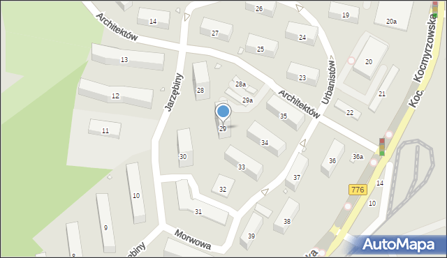 Kraków, Osiedle na Wzgórzach, 29, mapa Krakowa
