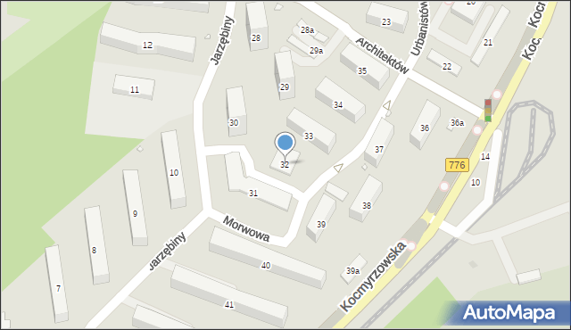 Kraków, Osiedle na Wzgórzach, 32, mapa Krakowa