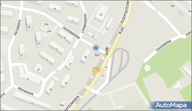 Kraków, Osiedle na Wzgórzach, 36a, mapa Krakowa