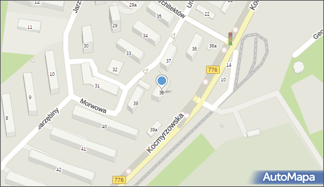 Kraków, Osiedle na Wzgórzach, 38, mapa Krakowa