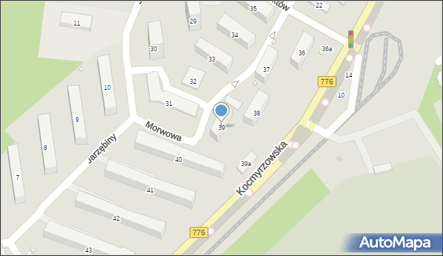 Kraków, Osiedle na Wzgórzach, 39, mapa Krakowa