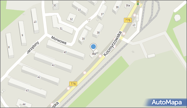 Kraków, Osiedle na Wzgórzach, 39a, mapa Krakowa