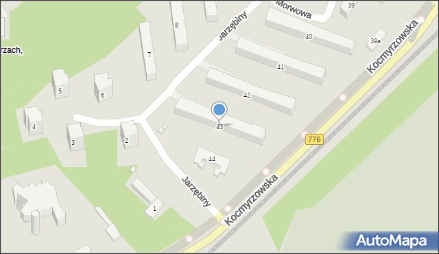 Kraków, Osiedle na Wzgórzach, 43, mapa Krakowa