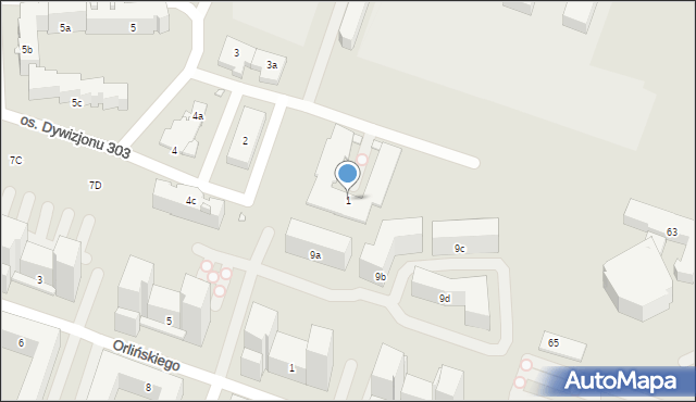 Kraków, Osiedle Dywizjonu 303, 1, mapa Krakowa