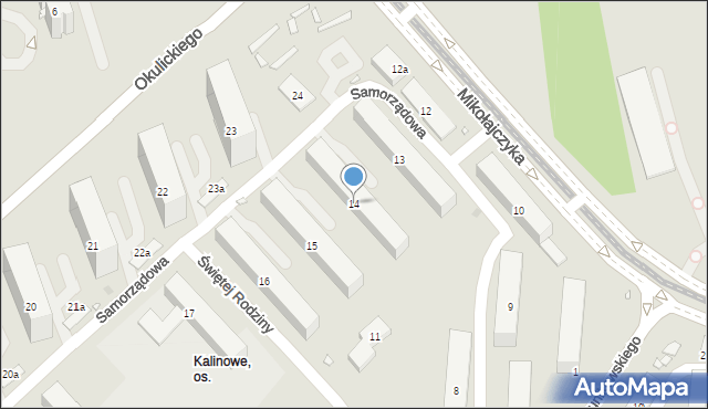 Kraków, Osiedle Kalinowe, 14, mapa Krakowa