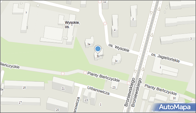 Kraków, Osiedle Wysokie, 3b, mapa Krakowa