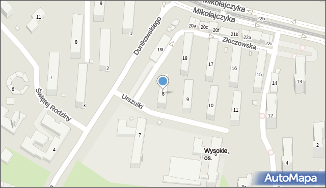Kraków, Osiedle Wysokie, 8, mapa Krakowa