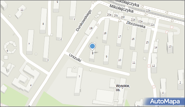 Kraków, Osiedle Wysokie, 8, mapa Krakowa