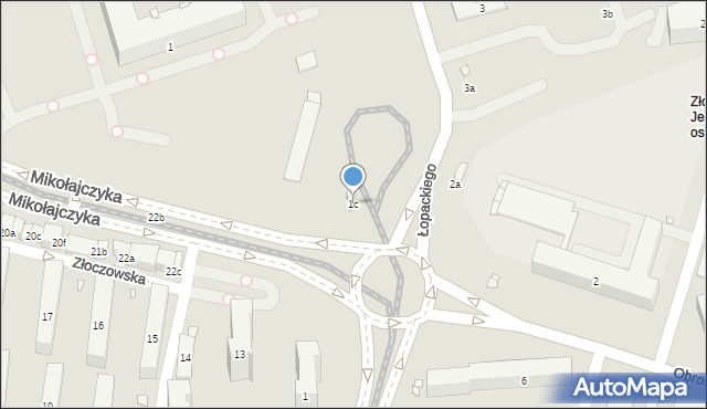 Kraków, Osiedle Złotej Jesieni, 1c, mapa Krakowa