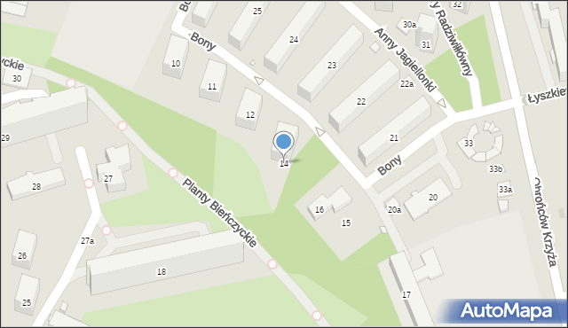 Kraków, Osiedle Jagiellońskie, 14, mapa Krakowa