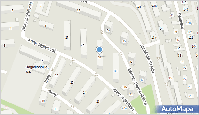 Kraków, Osiedle Jagiellońskie, 29, mapa Krakowa