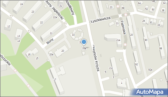 Kraków, Osiedle Jagiellońskie, 33a, mapa Krakowa