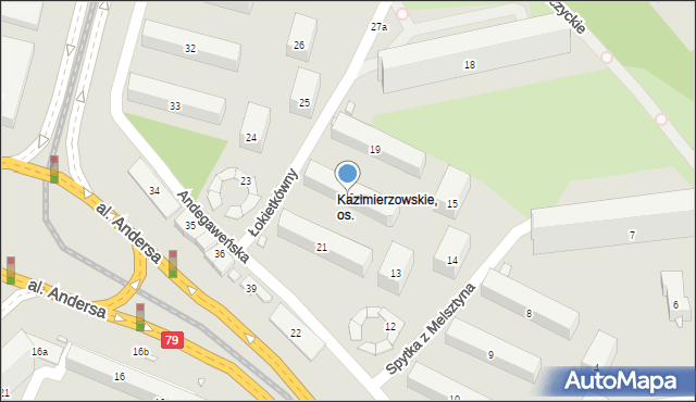 Kraków, Osiedle Kazimierzowskie, 20, mapa Krakowa