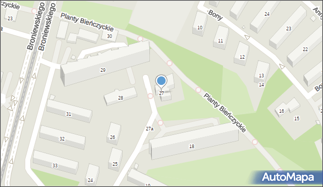 Kraków, Osiedle Kazimierzowskie, 27, mapa Krakowa