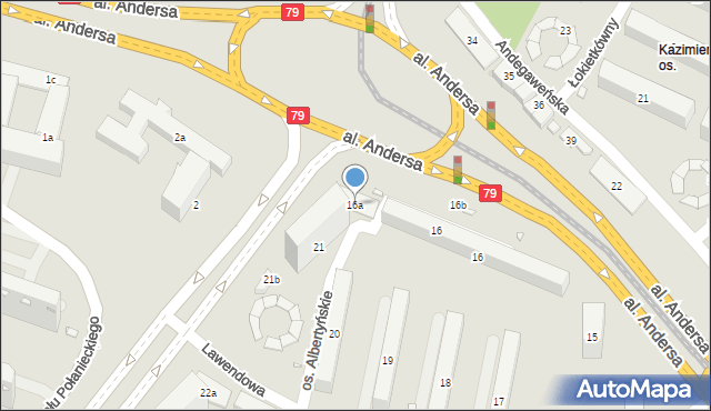 Kraków, Osiedle Albertyńskie, 16a, mapa Krakowa