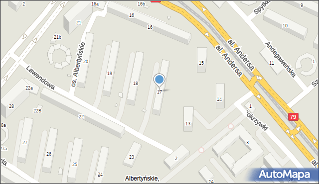 Kraków, Osiedle Albertyńskie, 17, mapa Krakowa