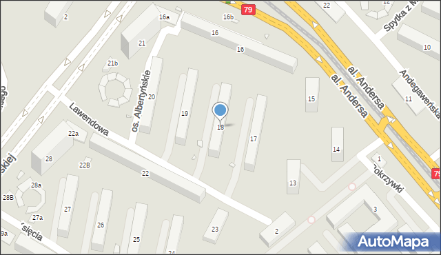 Kraków, Osiedle Albertyńskie, 18, mapa Krakowa